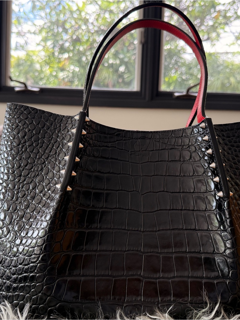 Christian Louboutin black Cabarock Calf Ali Tote bag